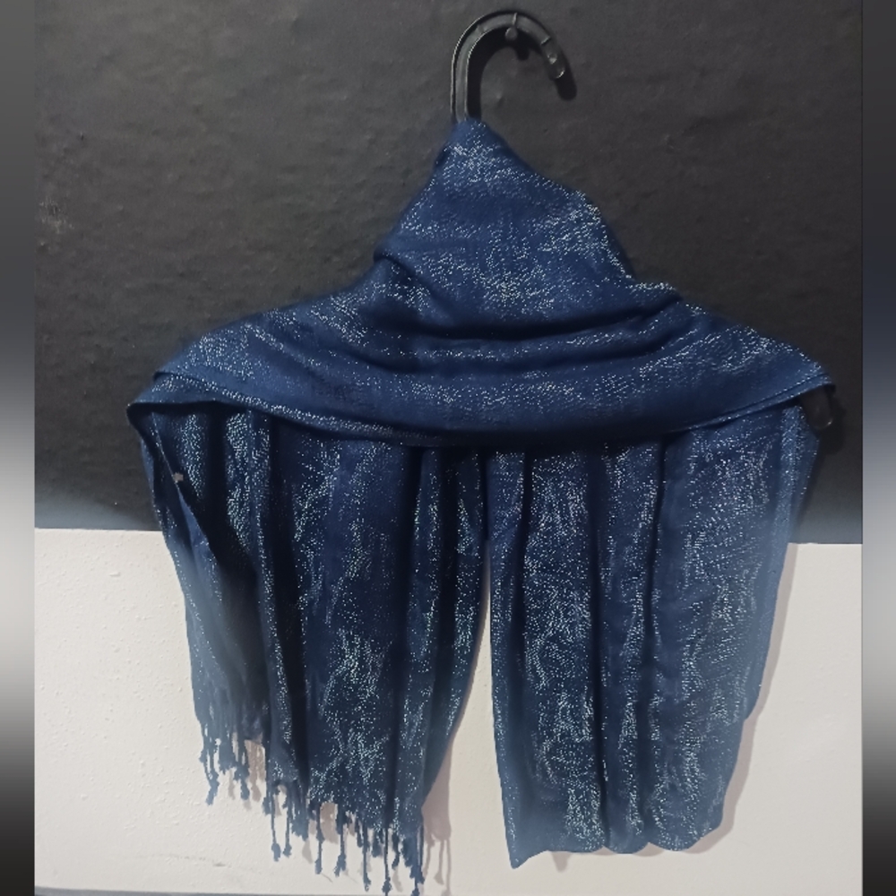 NEW Women Blue Printed Long Scarf - Picture 6 of 7